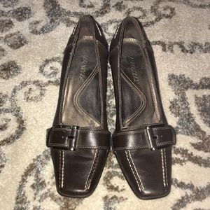 Womens Aerosoles Brown Loafer Pumps Heels💫